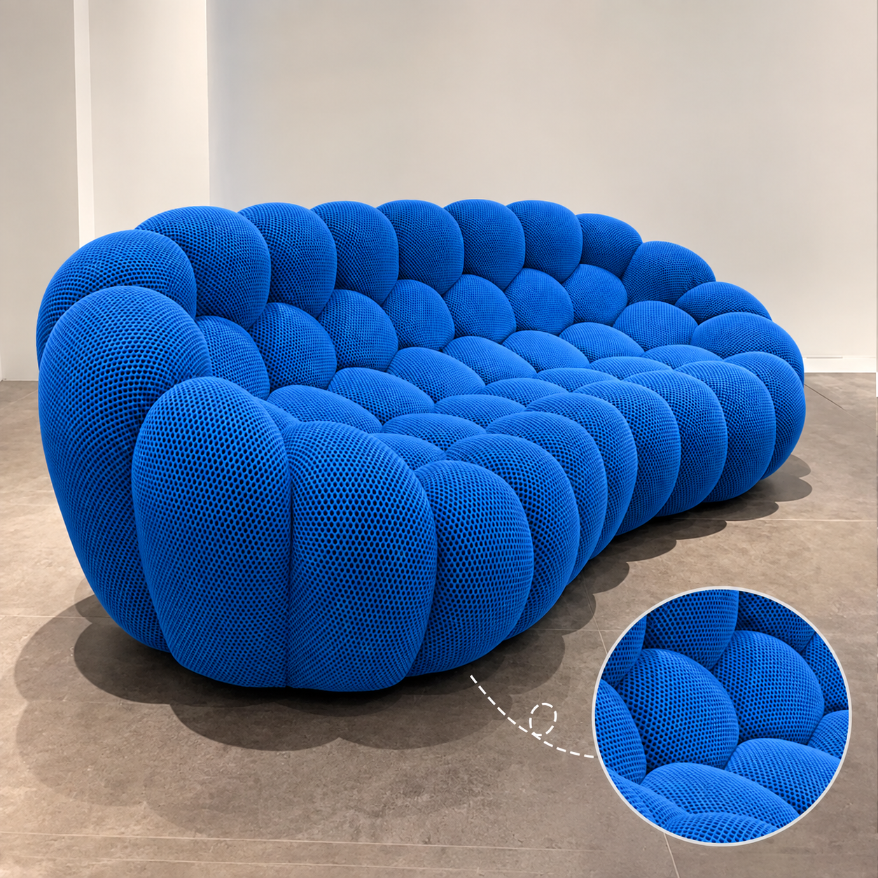 Canapé 3 Places Bleu 240 cm Compressé | Bolo
