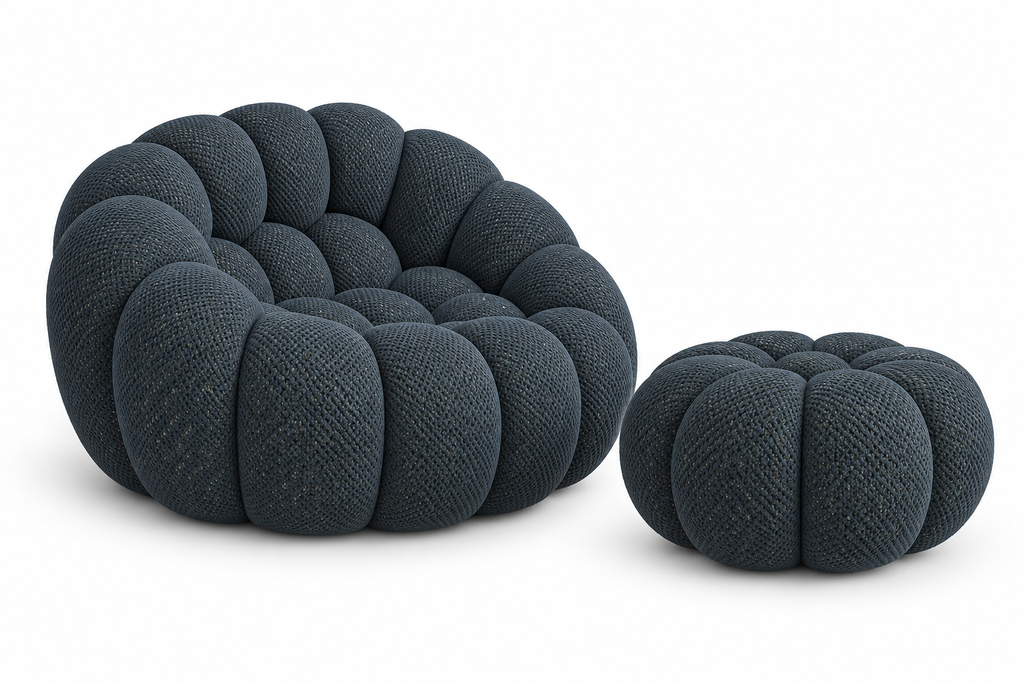 Fauteuil Bleu Foncé Compressé | Bolo