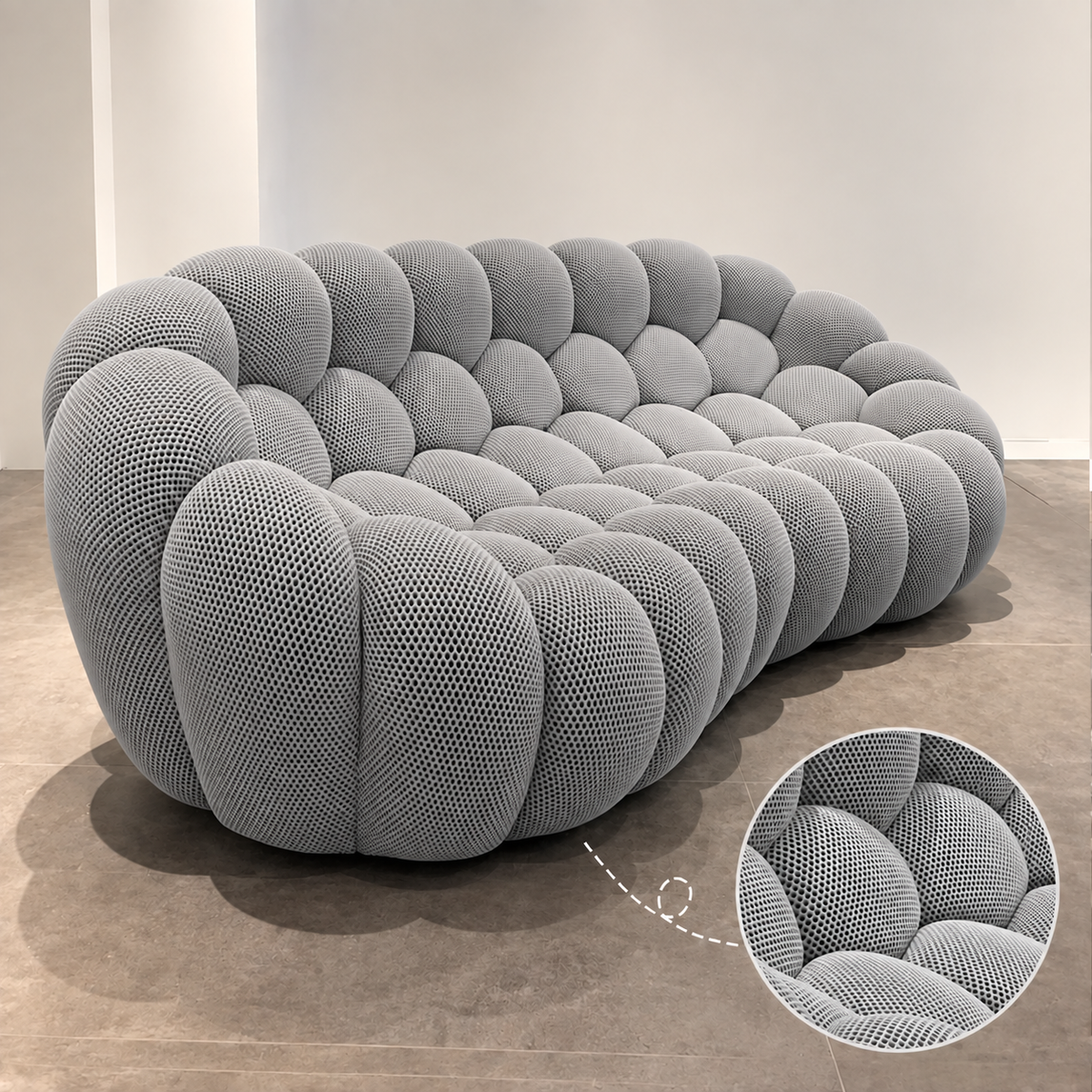 Canapé 3 Places Gris 240 cm Compressé | Bolo
