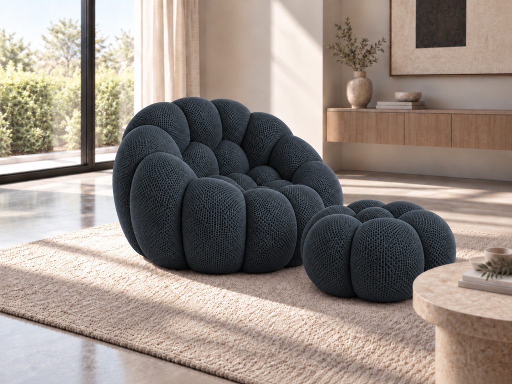 Fauteuil Bleu Foncé Compressé | Bolo