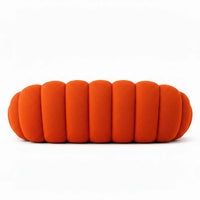 Canapé 2 places Atelier Ondelle Bolo orange au design tubulaire moderne et assise moelleuse en tissu composite